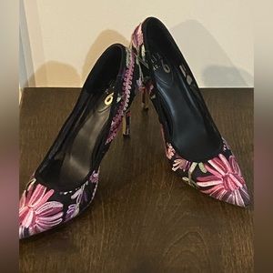 Mix No. 6 Black and Pink Floral Heels